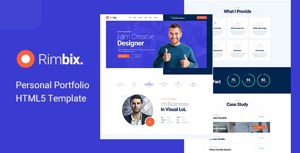 Rimbix – One Page Personal Portfolio HTML5 Template